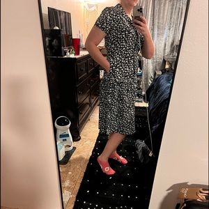 Blue floral flowy midi dress *brand new*